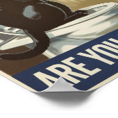 Funny Wall Art - Kacke du? Katze auf Toilette Poster (Ecke)