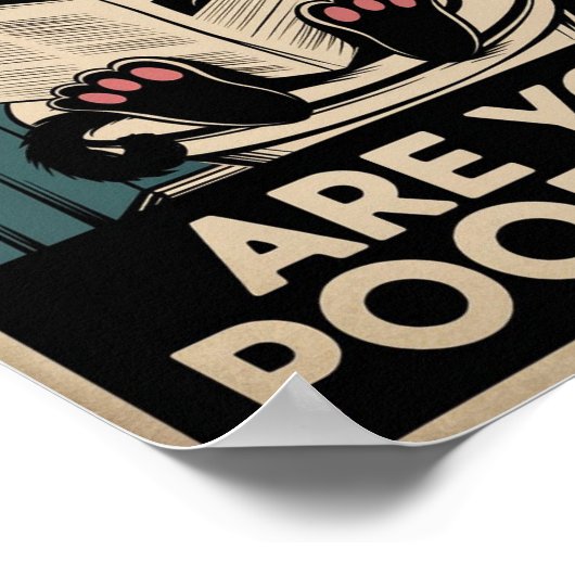 Funny Wall Art - Kacke du? Katze auf Toilette Poster (Ecke)