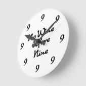 Funny Wall Clock - Kein Wein vor neun Runde Wanduhr (Winkel)
