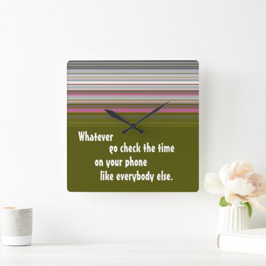 Funny Wall Clock Quadratische Wanduhr (Zuhause)