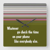 Funny Wall Clock Quadratische Wanduhr (Vorderseite)