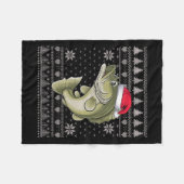 Funny Walleye Fisch Ugge Weihnachtskraut Santa Xm Fleecedecke (Vorderseite (Horizontal))