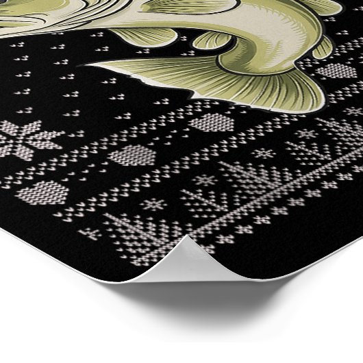 Funny Walleye Fisch Ugge Weihnachtskraut Santa Xm Poster (Ecke)