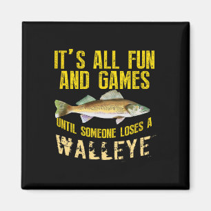 Funny Walleye Fischen Süßwasser Fisch Grafische Mä Magnet
