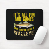 Funny Walleye Fischen Süßwasser Fisch Grafische Mä Mousepad (Mit Mouse)