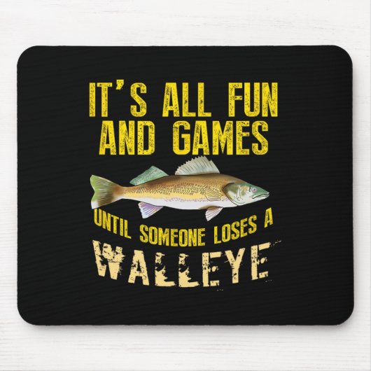 Funny Walleye Fischen Süßwasser Fisch Grafische Mä Mousepad (Vorne)