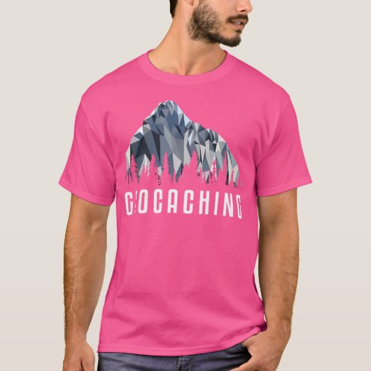 Funny Wandern Shirt Geocaching Low Poly Geschenk (Vorderseite)