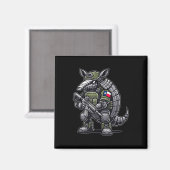 Funny War madillo The Veteran Tactical Texas Flag Magnet (Vorderseite/Rückseite)