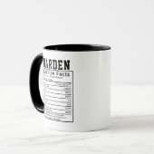 Funny Warden Nutrition Fakten Gefangenengeschenk Tasse (Vorderseite Links)