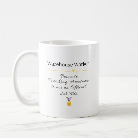 Funny Warehouse Worker-Geschenk - Harwork Quote Kaffeetasse (Links)