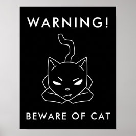 Funny Warning Cat | Vorsicht vor der gry Cat Poster