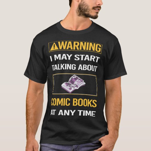 Funny Warning Comic Books Comic T-Shirt (Vorderseite)