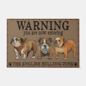Funny Warning English Bulldog Zone Doormat Fußmatte (Vorderseite)