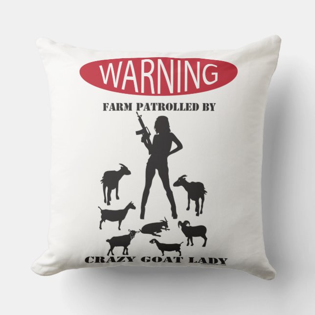 FUNNY Warning Farm Patroulliert von Crazy Goat LAd Kissen (Vorderseite)