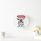 FUNNY Warning Farm Patroulliert von Crazy Goat LAd Runde Wanduhr (Zuhause)