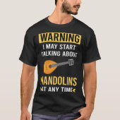 Funny Warning Mandolin T-Shirt (Vorderseite)