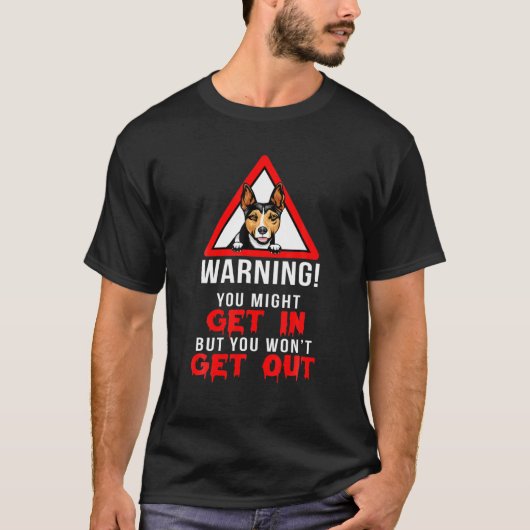 Funny Warning Rat Terrier Dog Lover Eigentümer Ges T-Shirt (Vorderseite)