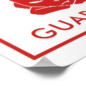 Funny Warning Sign | Wachkatze | Rotes Poster (Ecke)