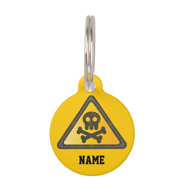 Funny Warning SignThunder_Cove Haustiermarke (Vorderseite)