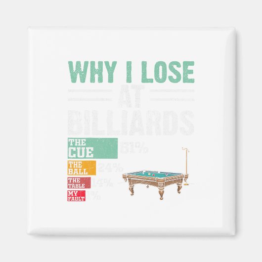 Funny, warum ich bei Billiards Billard Pool Player Magnet (Vorne)