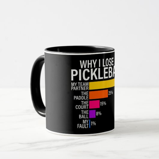 Funny, warum ich bei Pickleball verliert Tasse (Vorderseite Links)