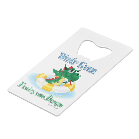 Funny, was auch immer deinen Drachen schweben läss Geldbeutel Flaschenöffner (Rückseite Schrägansicht)