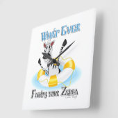 Funny Was auch immer deinen Zebra schweben lässt Quadratische Wanduhr (Winkel)