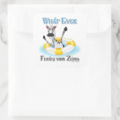 Funny Was auch immer deinen Zebra schweben lässt Quadratischer Aufkleber (Tasche)