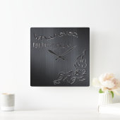 Funny, was auch immer ich bin spät dunkler Brushed Quadratische Wanduhr (Zuhause)