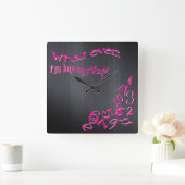 Funny, was auch immer ich bin spät dunkler Brushed Quadratische Wanduhr (Zuhause)