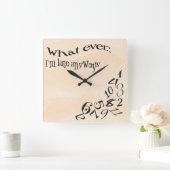 Funny, was auch immer ich bin Spate Peach Wasserco Quadratische Wanduhr (Zuhause)