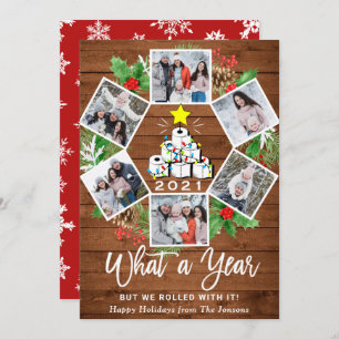 Funny Was für ein Jahr Weihnachtsbaum 6 FOTO Feiertagskarte