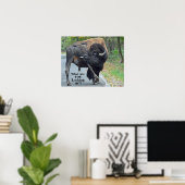 Funny, was guckst du dir an? Bull Bison Poster (Heimbüro)