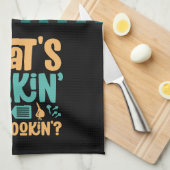 Funny, was gut kocht, Personalisiert aussehen Geschirrtuch (Viertel Falte)