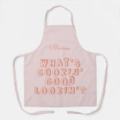 Funny, was ist Kochen gut aussehen pink Schürze (Vorderseite)