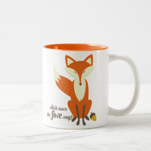 Funny, was macht der Fuchs sagt Illustration Tasse