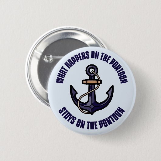 Funny Was passiert auf der Pontoon Vacation Trip Button (Vorne & Hinten)