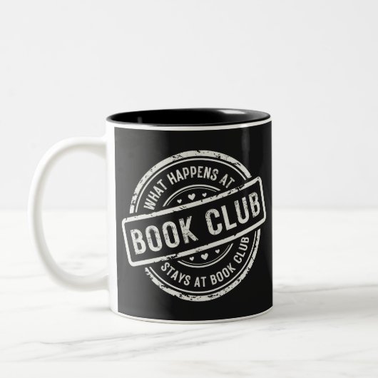 Funny Was passiert bei Book Club Retro Style Zweifarbige Tasse (Links)