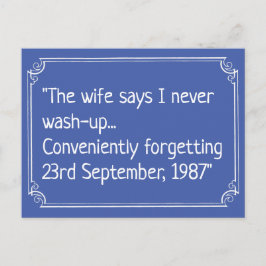Funny Washing Up Joke Postkarte