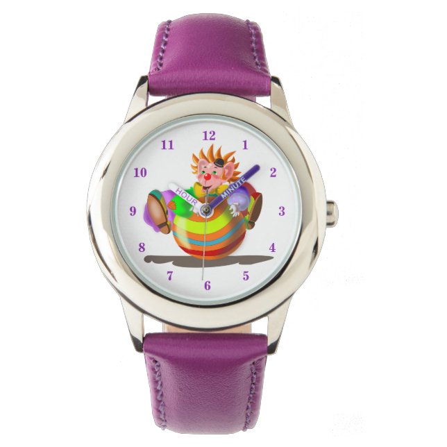 Funny Watch mit Happy Clown Armbanduhr (Vorderseite)