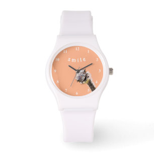 Funny Watch mit Happy Playful Ostrich - Lächeln Armbanduhr