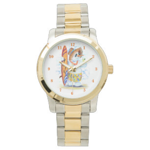 Funny Watch mit Snowman Surfer Armbanduhr
