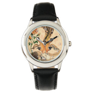 Funny Watch with Romantic Giraffe - Gentleman Armbanduhr