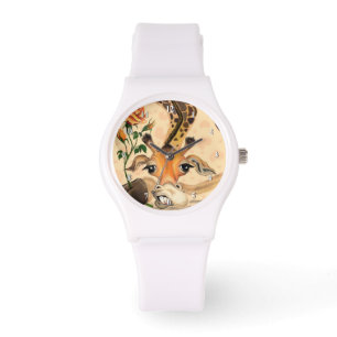 Funny Watch with Romantic Giraffe - Gentleman Armbanduhr