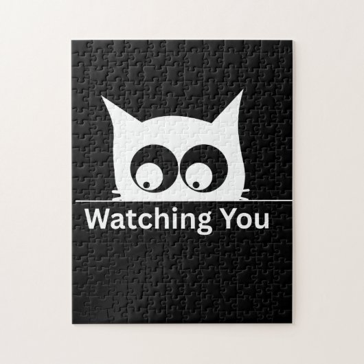 Funny Watching You Cat Cute Minimal Puzzle (Vertikal)