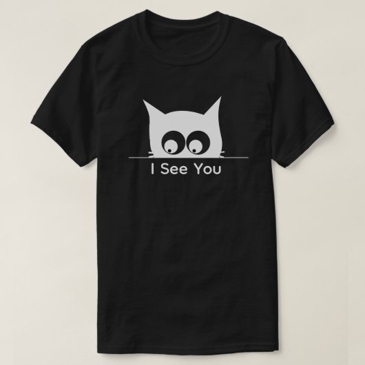 Funny Watching You Cat Cute Minimal T-Shirt (Design vorne)