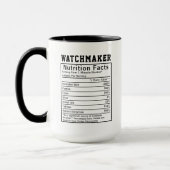 Funny Watchmaker Nutrition Facts Clock Repair Gift Tasse (Links)