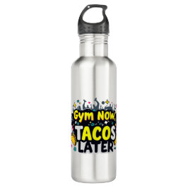 Funny Water Bottle – Fitness & Foodie Quote Design Edelstahlflasche