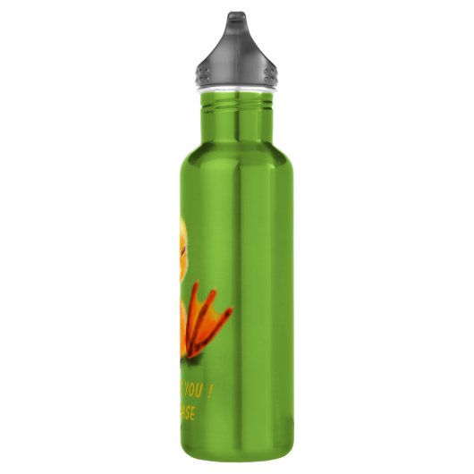 Funny Water Flasche mit Happy Duck - Custom Text Edelstahlflasche (Rechts)