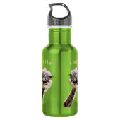 Funny Water Flasche mit Happy Ostrich - Lächeln Edelstahlflasche (Rückseite)